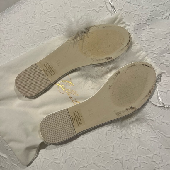 Rya Collection Feather Trimmed Slippers, Size XL - Picture 4 of 4